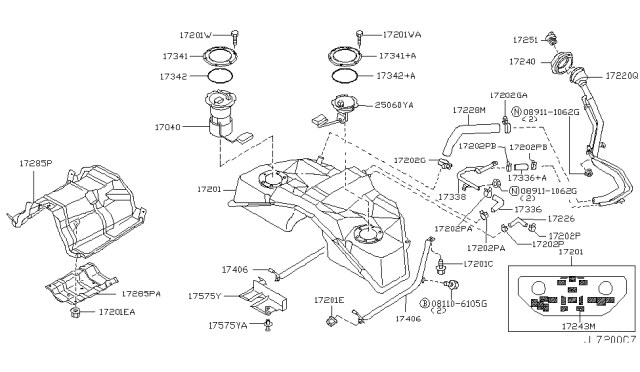 2005 Infiniti FX35 Fuel Tank Diagram 2