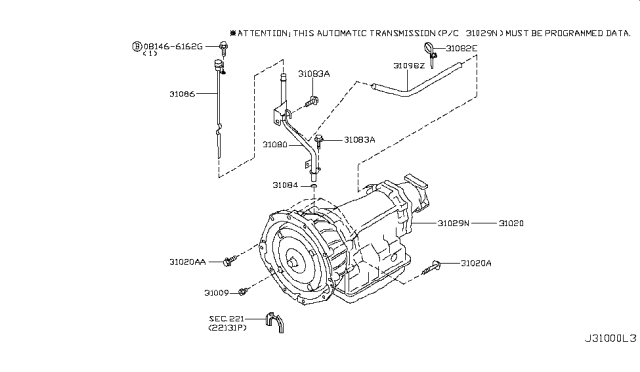 2003 Infiniti FX35 Auto Transmission,Transaxle & Fitting Diagram 2