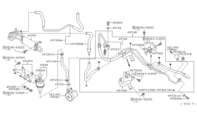 2005 Infiniti FX35 Power Steering Piping Diagram 1