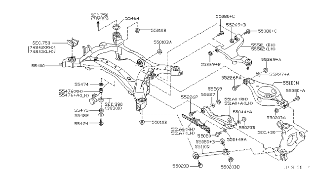 2008 Infiniti FX35 Rear Suspension Diagram 1