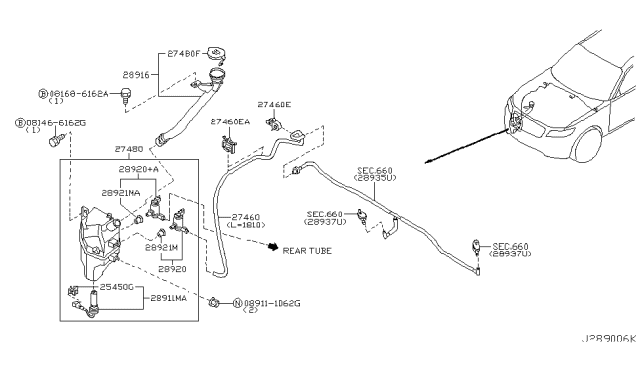 2005 Infiniti FX45 Windshield Washer Diagram 1