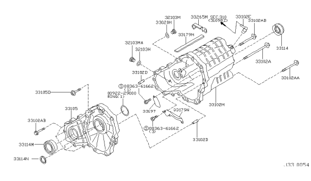 2003 Infiniti FX35 Bracket-Transfer Cable Diagram for 33265-CG000