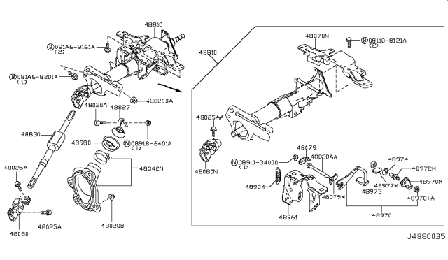 2003 Infiniti FX35 Pin-Lock Diagram for 48974-CG000