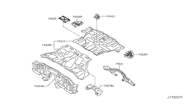 2007 Infiniti FX45 Floor-Rear,Rear Diagram for G4514-CG000