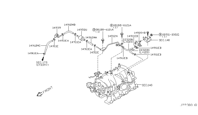 2006 Infiniti FX35 Engine Control Vacuum Piping Diagram 3