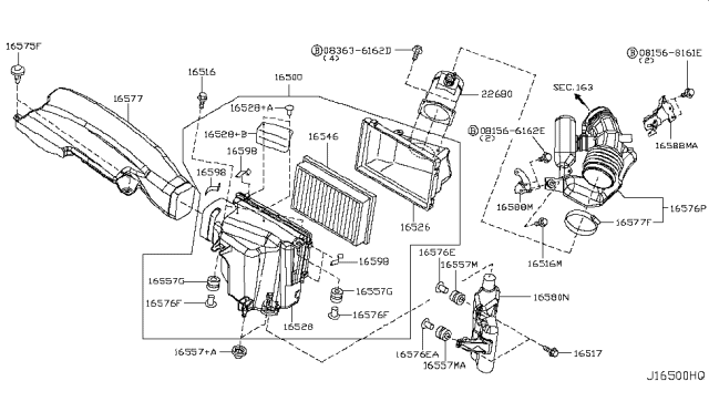 2003 Infiniti FX35 Air Cleaner Diagram 1