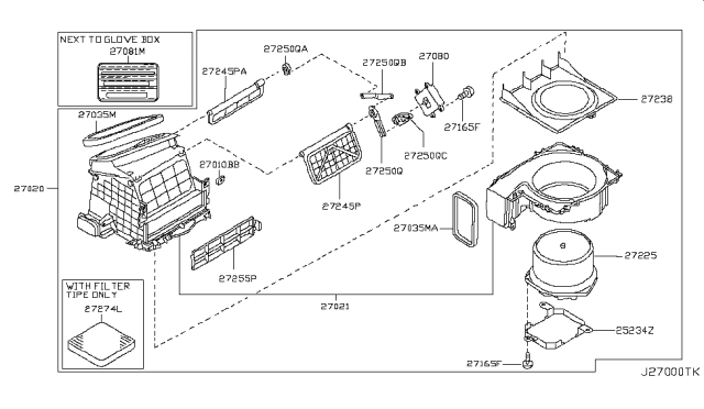 2008 Infiniti FX35 Heater & Blower Unit Diagram 1