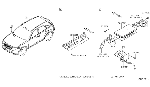 2008 Infiniti FX35 Telephone Diagram