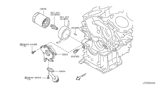 2007 Infiniti FX45 Lubricating System Diagram 2