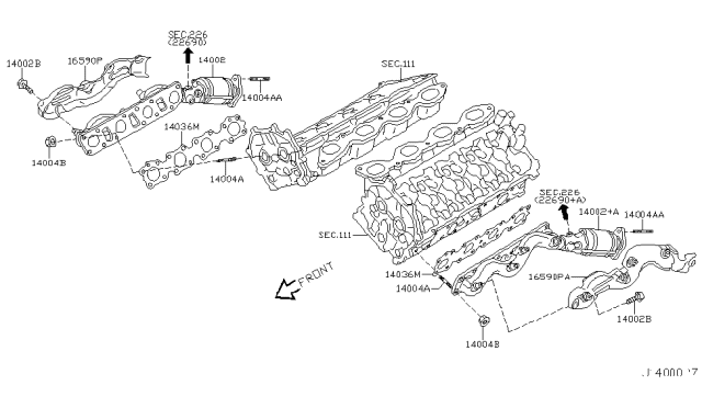 2006 Infiniti FX45 Cover-Exhaust Manifold Diagram for 16590-CG200