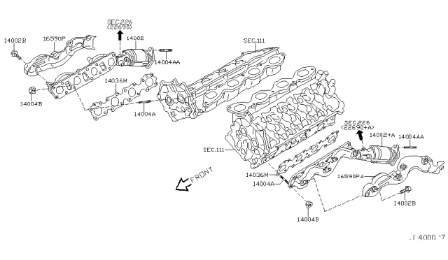 2006 Infiniti FX45 Stud Diagram for 14064-7B010