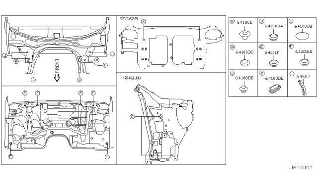 2003 Infiniti FX35 Hood Ledge & Fitting Diagram 2