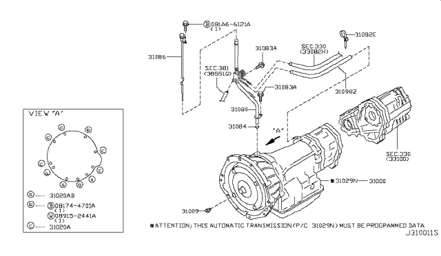 2007 Infiniti FX35 Auto Transmission,Transaxle & Fitting Diagram 3