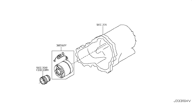 2003 Infiniti FX45 Transfer Shift Lever,Fork & Control Diagram 2