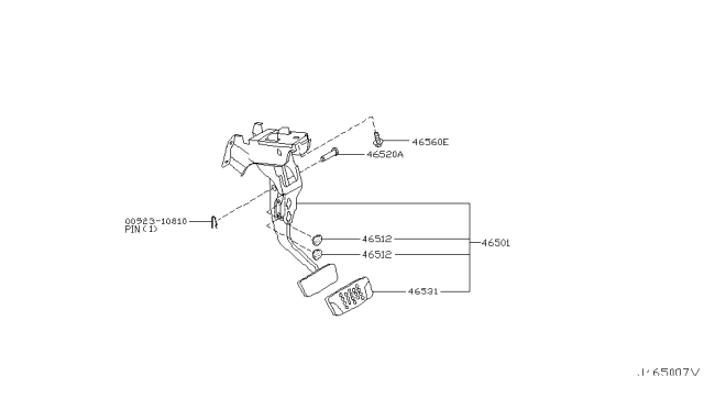 2005 Infiniti FX35 Brake & Clutch Pedal Diagram 1