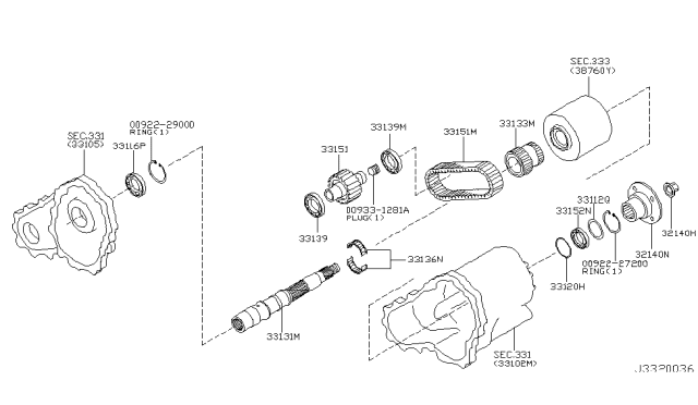 2005 Infiniti FX45 Transfer Gear Diagram 2