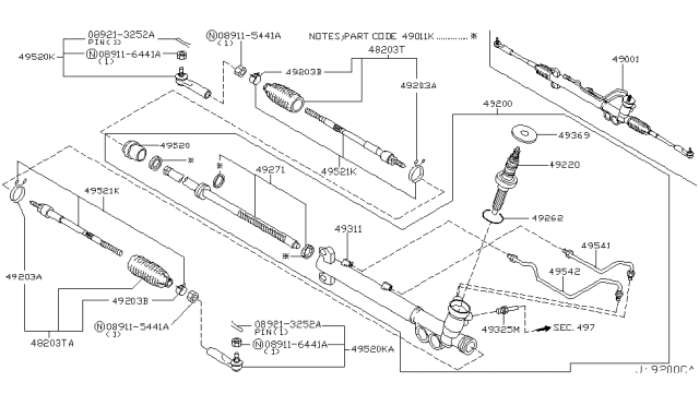 2003 Infiniti FX35 Power Steering Gear Diagram 1