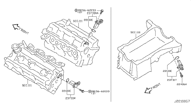 2005 Infiniti FX35 Crankshaft Position Sensor Diagram for 23731-AL616