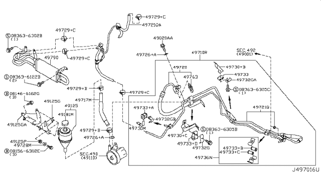 2007 Infiniti FX35 Power Steering Piping Diagram 1
