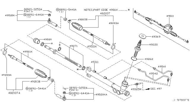 2006 Infiniti FX35 Power Steering Gear Diagram 2