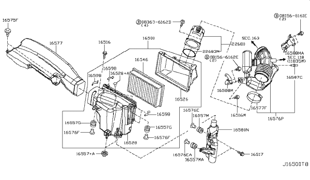 2005 Infiniti FX35 Air Cleaner Diagram 3