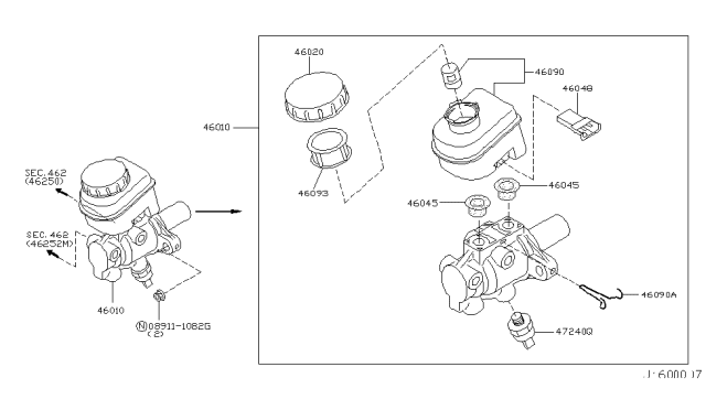 2006 Infiniti FX35 Brake Master Cylinder Diagram 1