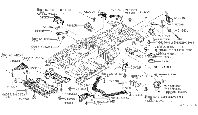 2004 Infiniti FX45 Stay Assembly-Rear Pin Diagram for 74840-CG000
