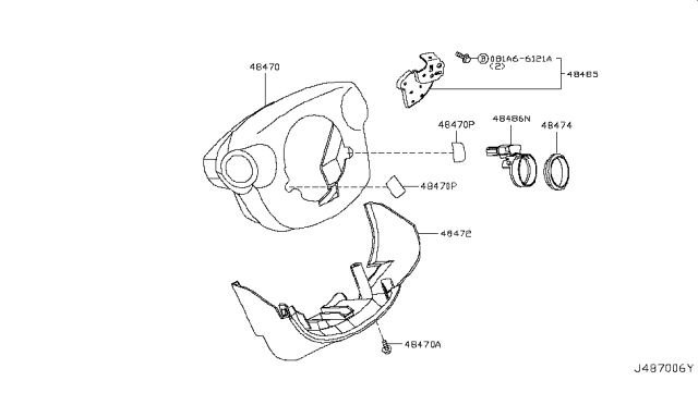 2006 Infiniti FX45 Cover Set-Steering Column Diagram for 48470-CL71B