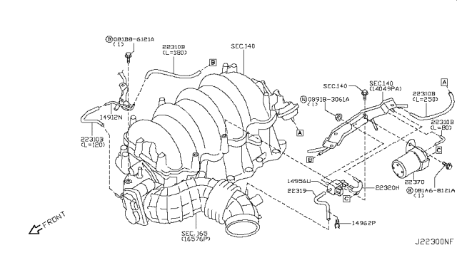 2005 Infiniti FX35 Engine Control Vacuum Piping Diagram 6