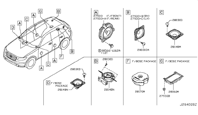 2005 Infiniti FX45 Speaker Diagram 2