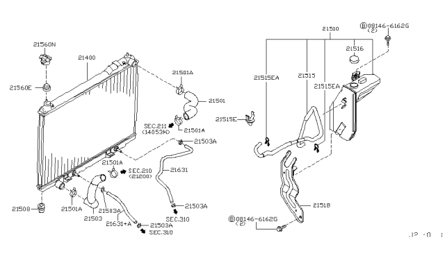 2006 Infiniti FX35 Radiator,Shroud & Inverter Cooling Diagram 1