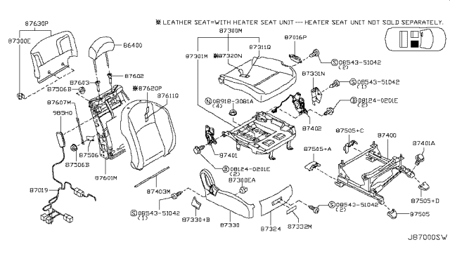 2003 Infiniti FX45 Front Seat Diagram 4