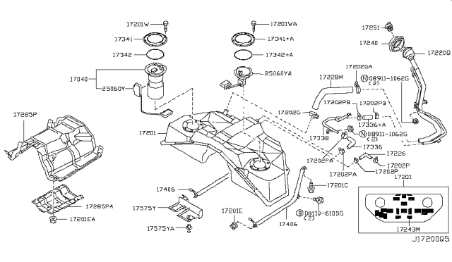 2005 Infiniti FX35 Fuel Tank Diagram 5