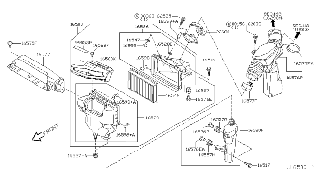 2004 Infiniti FX45 Air Cleaner Diagram 5