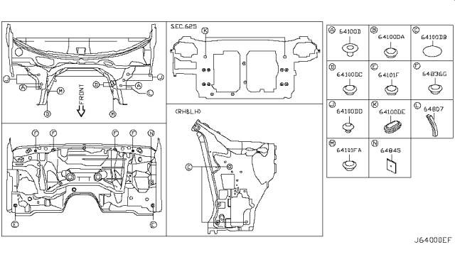 2007 Infiniti FX45 Hood Ledge & Fitting Diagram 2