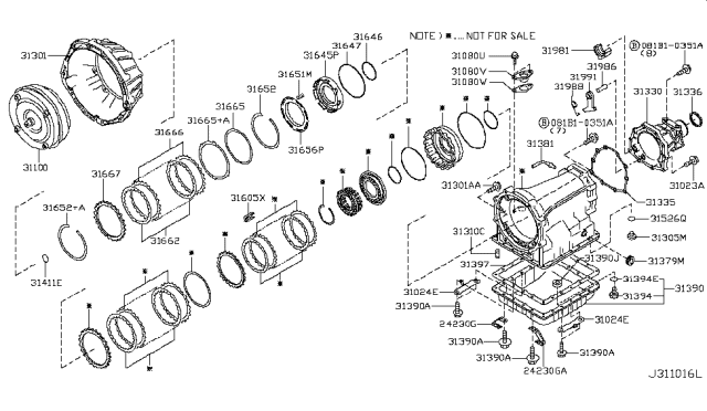 2007 Infiniti FX35 Torque Converter,Housing & Case Diagram 2