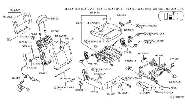 2003 Infiniti FX45 Front Seat Diagram 3