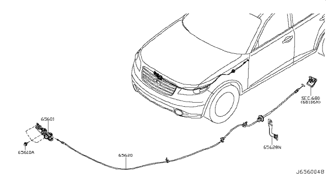 2004 Infiniti FX35 Hood Lock Control Diagram 1