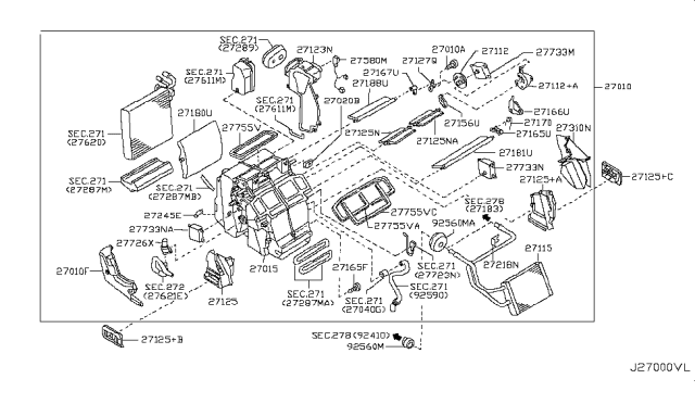 2006 Infiniti FX35 Heating Unit Assy-Front Diagram for 27110-CL70A