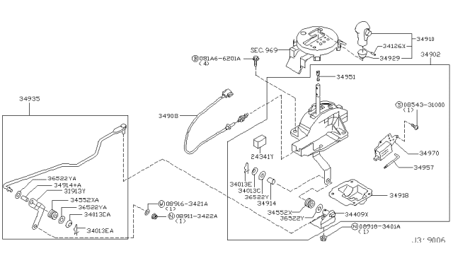 2005 Infiniti FX45 Auto Transmission Control Device Diagram 1