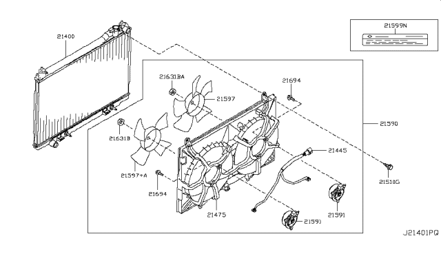 2008 Infiniti FX35 Motor Assy-Fan Diagram for 21487-CL80A