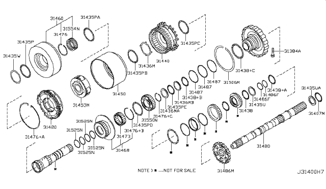 2007 Infiniti FX35 Governor,Power Train & Planetary Gear Diagram 1