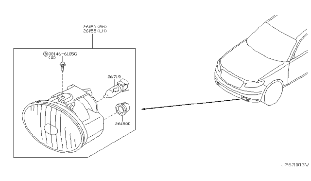 2006 Infiniti FX45 Fog Lamp Bulb Diagram for B6296-4A001