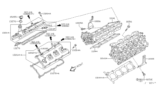 2008 Infiniti FX45 Cylinder Head & Rocker Cover Diagram 1