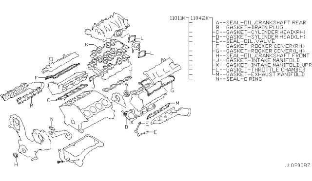 2005 Infiniti FX35 Engine Gasket Kit Diagram 1