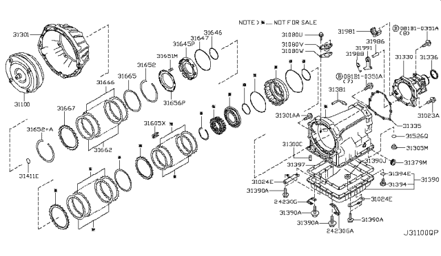 2005 Infiniti FX45 Torque Converter,Housing & Case Diagram 1