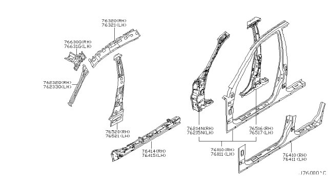 2005 Infiniti FX35 Body Side Panel Diagram 1