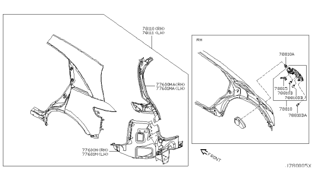 2008 Infiniti FX45 Lock Gas Filler Diagram for 78830-8Y81D