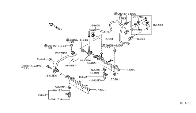 2007 Infiniti FX45 Fuel Strainer & Fuel Hose Diagram 1