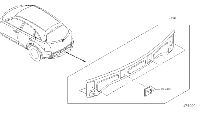 2006 Infiniti FX35 Panel-Rear,Upper Diagram for 79110-CG000
